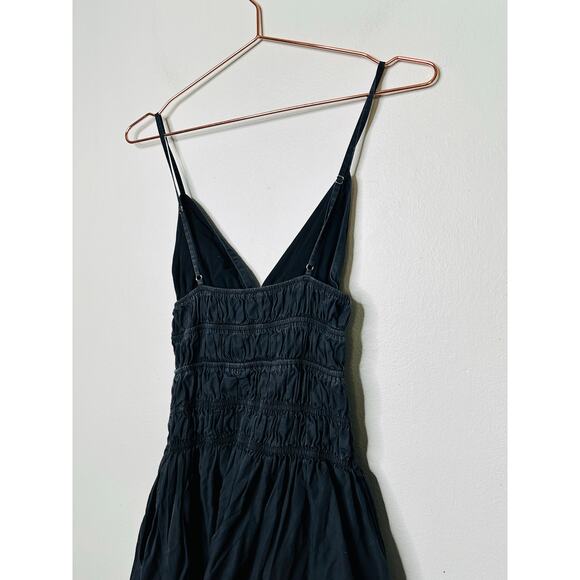 SAU LEE Black 100% Cotton Hourglass Smock Waist Brielle Midi Dress Size US 4 - Picture 8 of 15